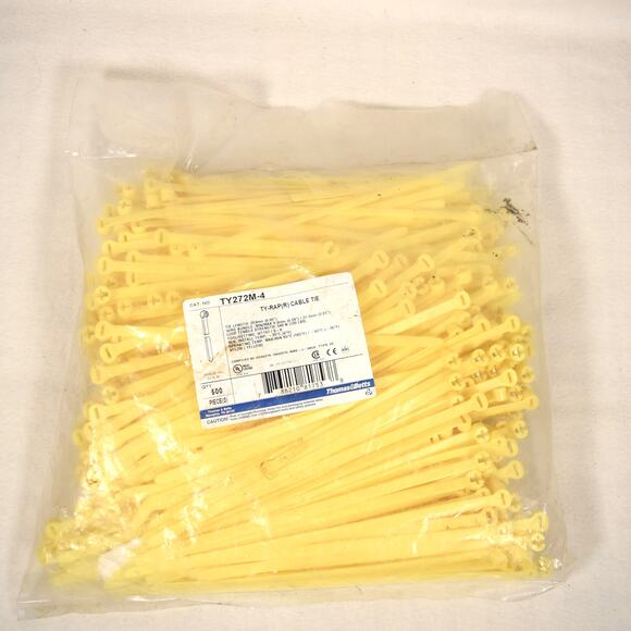 Cable Ties 8" Yellow Thomas & Batts Partial Bag of 450+  TY272M-4 Heavy Duty - Picture 1 of 4